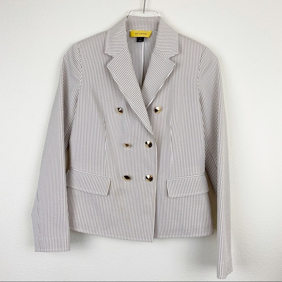 ST JOHN Sport Pinstripe Blazer Suit Jacket 2 - Picture 2 of 10